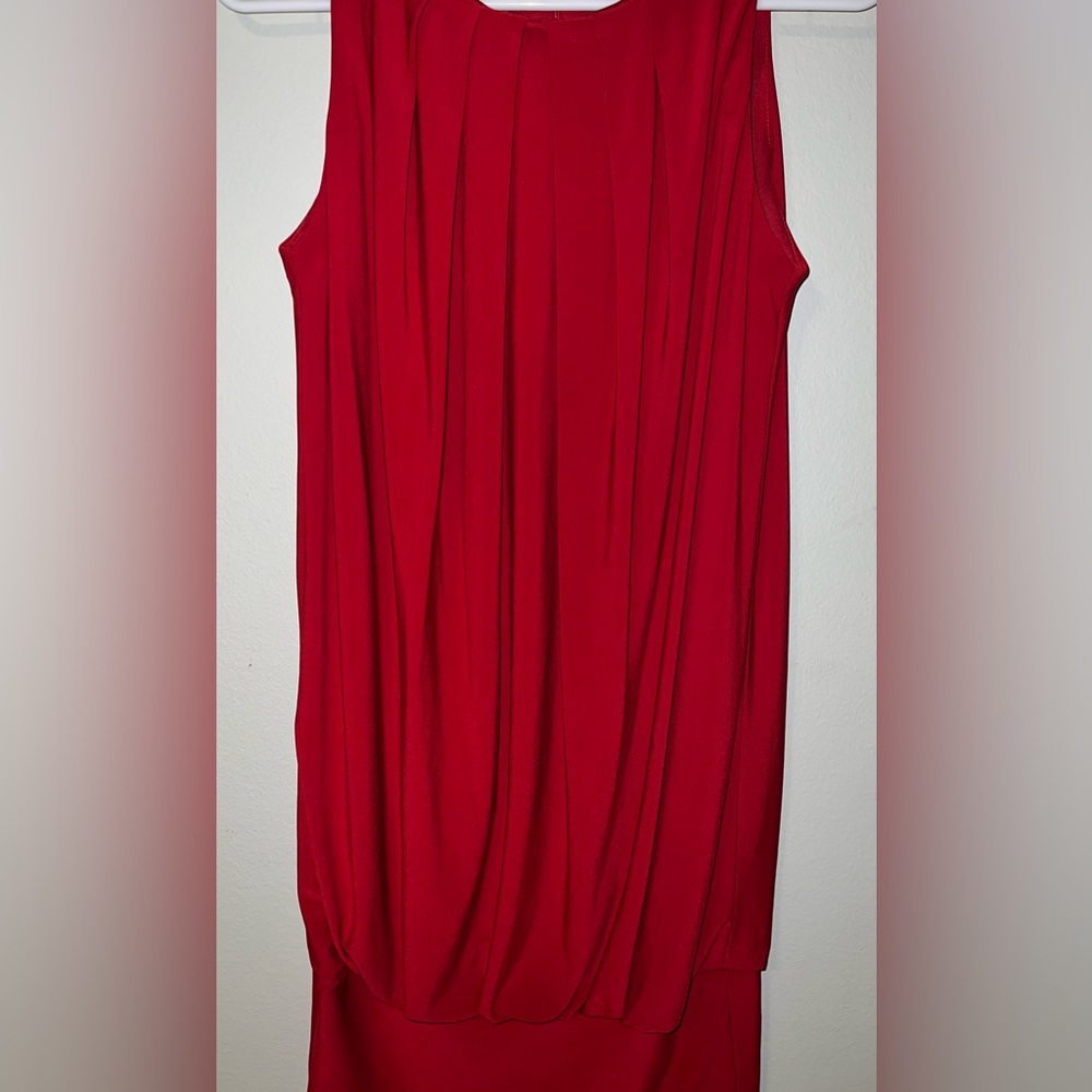 ABS Collection Elegant Red Sleeveless Zip Up Dress! Size Small. - Picture 3 of 12